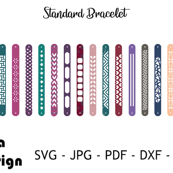 Standard Bracelet Template SVG | Leather Bracelet SVG | Bracelet Template Svg | Cuff Bracelet Svg | Cuff Template Svg | Cut File For Cricut