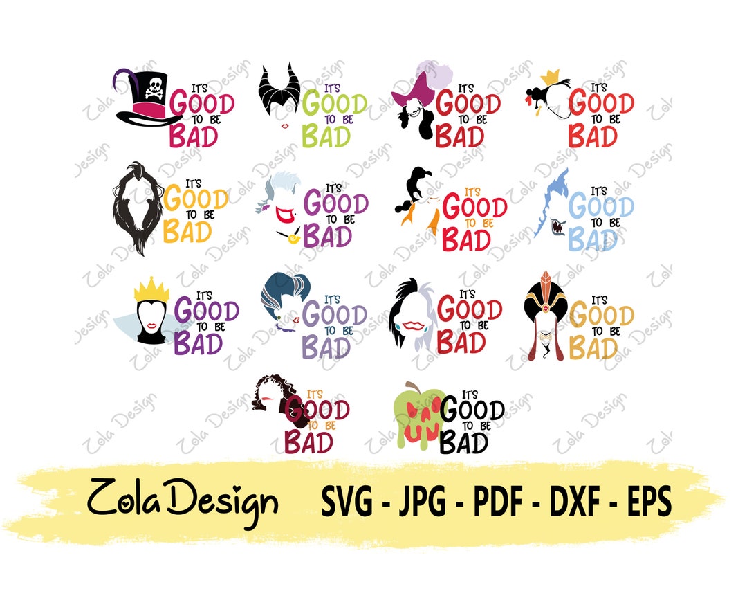 Its Good to Be Bad Bundle SVG | Villain Svg | Malefacient Svg | Funny ...