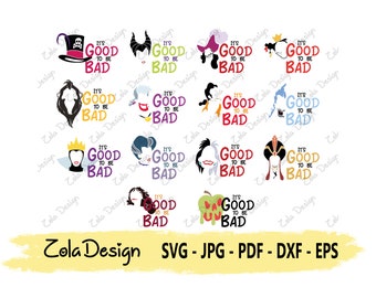 Its Good To Be Bad Bundle SVG | Villain Svg | Malefacient Svg | Funny Quote SVG | Tshirt Design SVG | Villain Quote Svg |Cut File For Cricut