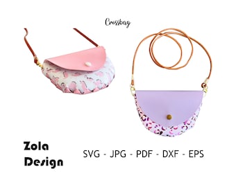 No Sew No Glue CrossBag Svg / Bag Template Svg / Coin Purse Template SVG /  Wedding Bag Template Svg / Leathe Bag Svg / Cut File For Cricut