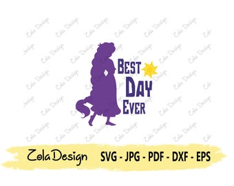 Princesa de pelo largo SVG / Mejor día de todos los tiempos Svg / Cita de la torre Svg / Princesa Svg / Cita divertida Svg / Diseño de camiseta Svg / Cortar archivo para Cricut