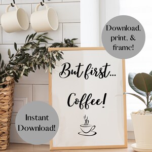 Coffee Wall Art Printable | Digital Wall Art | Printable Wall Art | Wall Decor