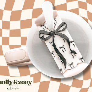 Bow Straw Cover for Tumbler, Reusable Acrylic Straw Topper, Cute Cup Accessory, Fits 20/30/40 oz, Girly Tumbler Charm