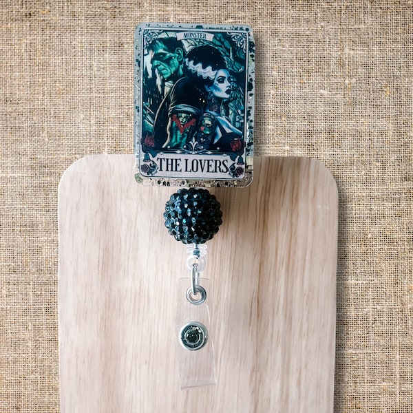The Lovers Badge Reel, Gothic Frankenstein Bride, Halloween Nurse ID Holder