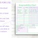 Printable Responsibility Chart, Kids Teens Chore Chart, Instant ...