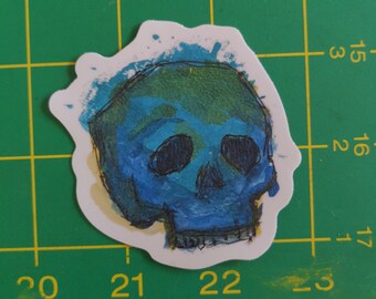 Blue Ink Skull
