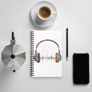 Unicorn colors Spiral notebook, headphones, music lover