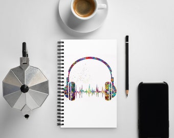 Unicorn colors Spiral notebook, headphones, music lover