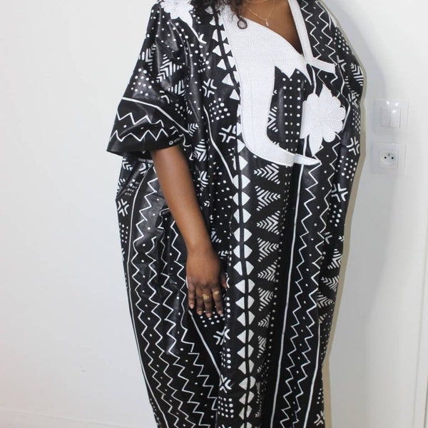 Boubou africain en wax mi-long