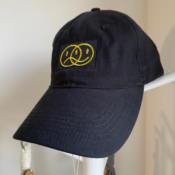 Smileysad Dad Cap Black \u0026 Yellow | Etsy