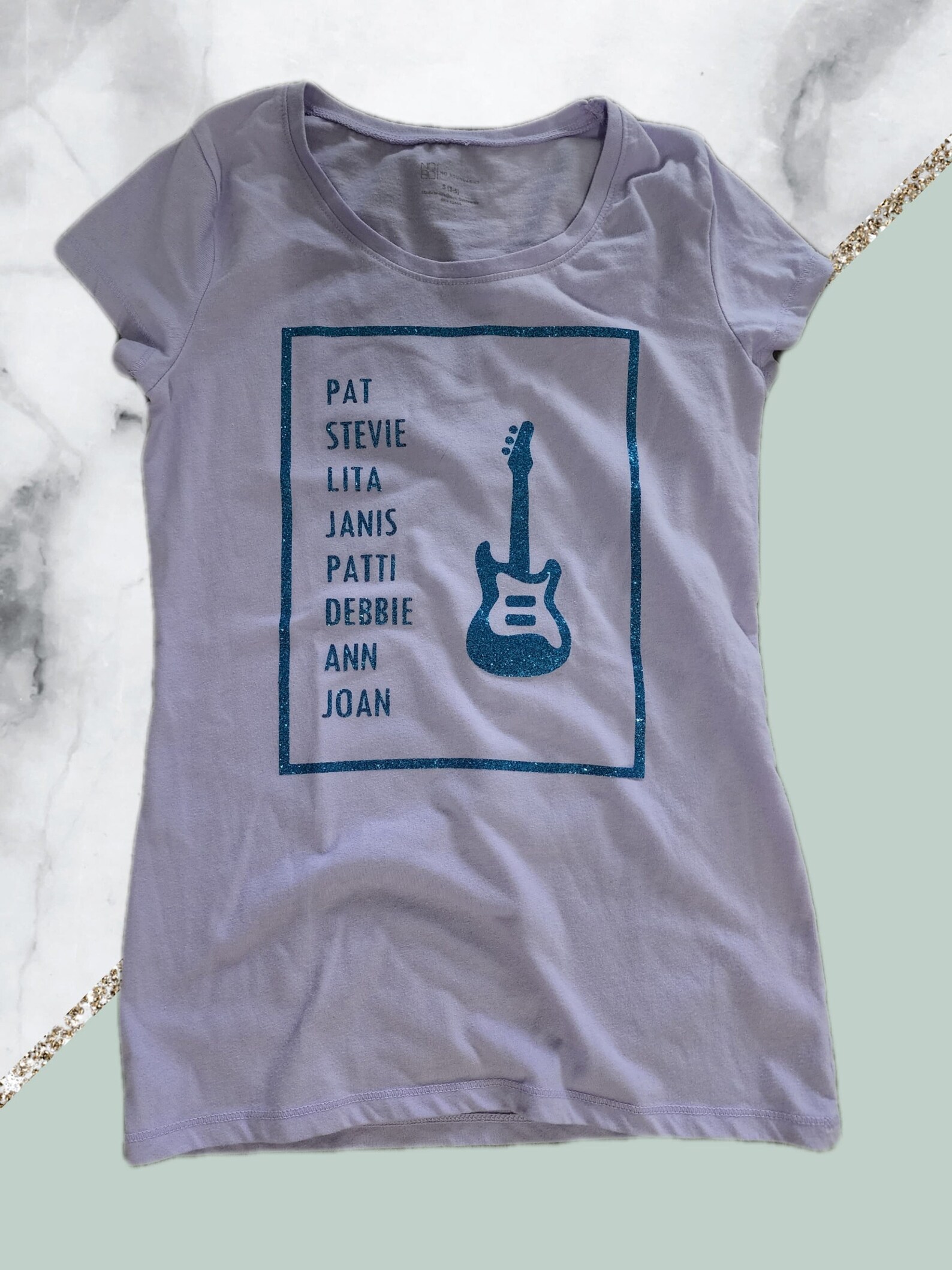 Women of Rock, Purple and Blue Glitter T-shirt, Junior, Small - Etsy