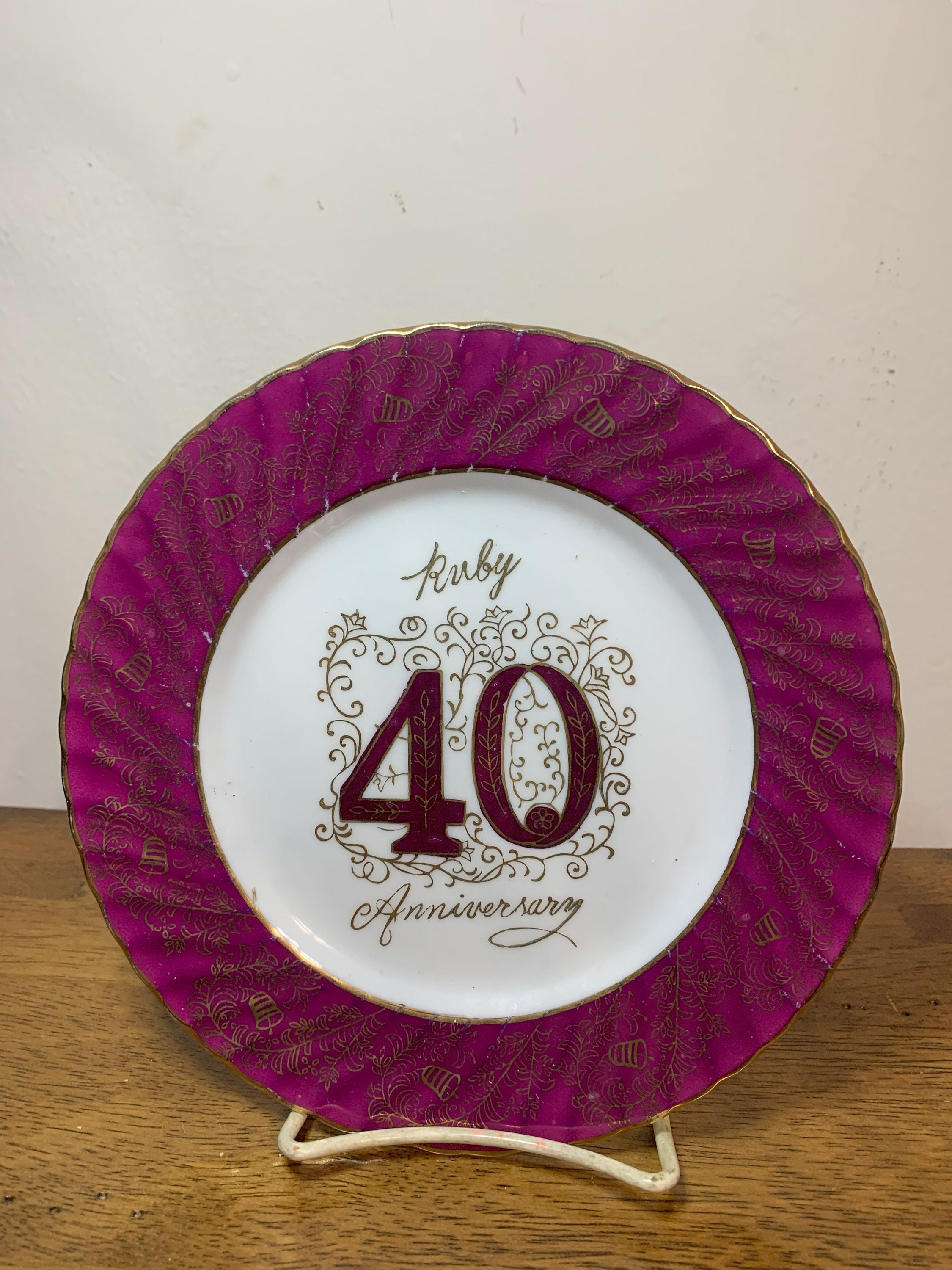 Ruby Anniversary Plate - Etsy