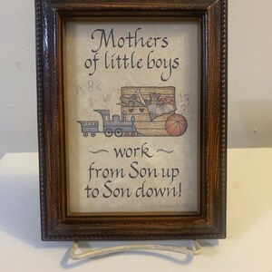 Vintage Babbling Brooks Mother of Boys Frame, Mothers days Framed Gift, Framed Wall Mount Gift, Gift for Mother of Boys, Wall Mount gifts