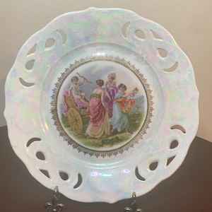 Antique Victorian Dated Porcelain Collectors Plate, Decorative Porcelain Plate from Victorian Era, Gifts plates for wall Mount