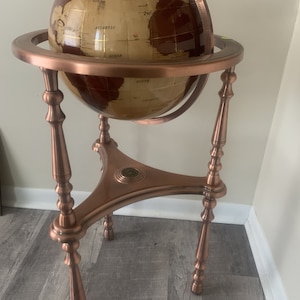 Vintage Antique Celestial and Terrestrial World Globe with Compass, Gifts for Sailor Dad