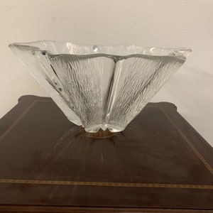 Vintage Crystal Star Glass Punch Bowl