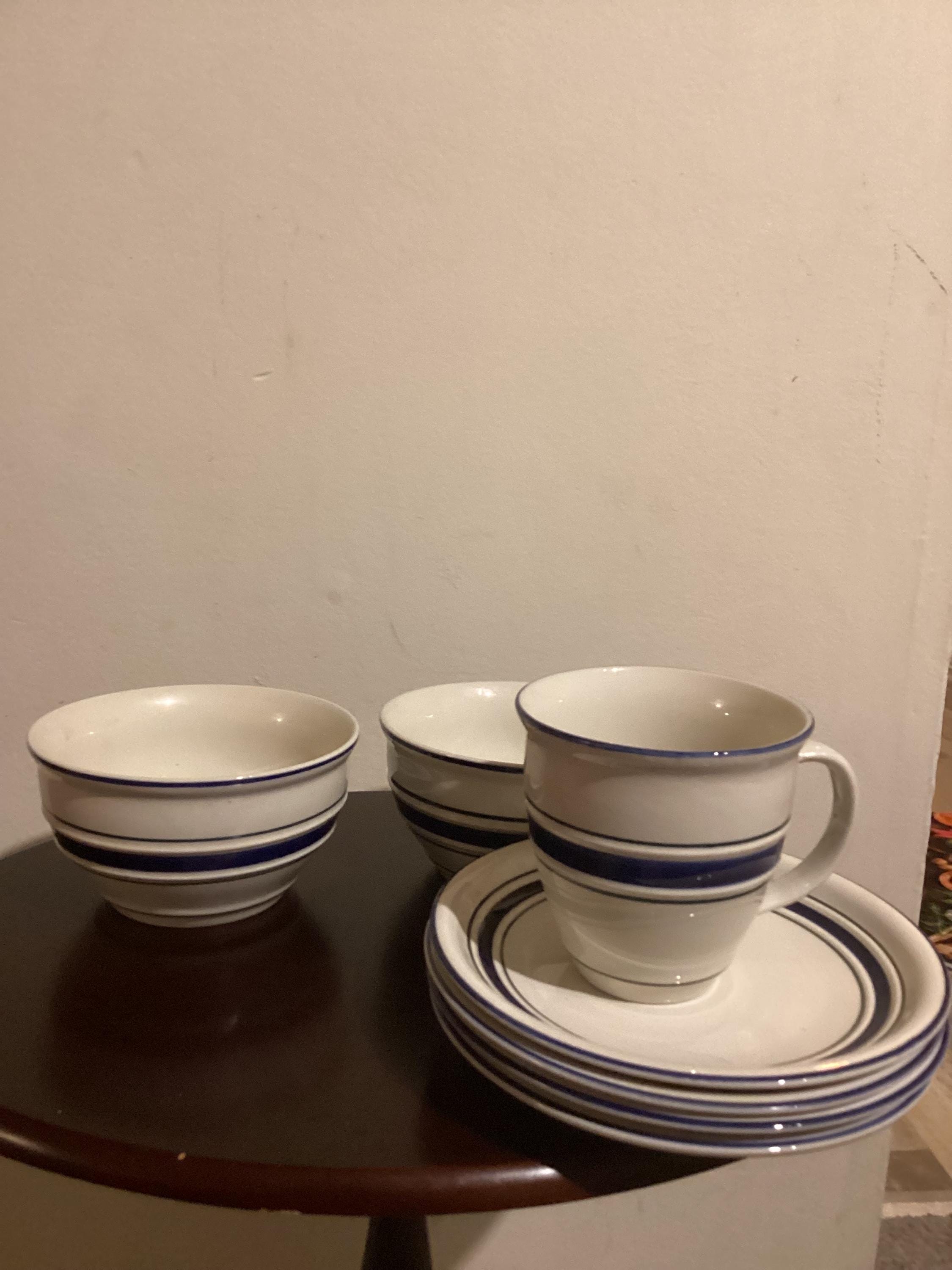 Vintage Country Crock Stoneware Bowls and Cups, Thanksgiving