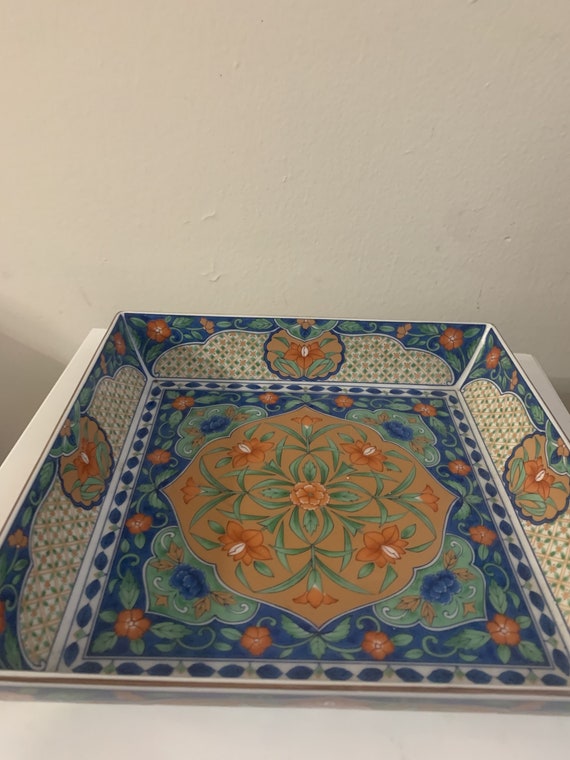 A Marked Vintage Hand Painted Porcelain Japanese Platter - Etsy UK