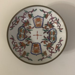Vintage China Hand Painted Gold Enameled Porcelain Plate