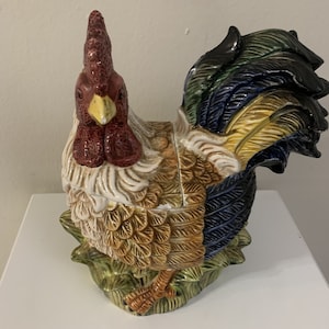 JAY Import Ceramic Farm Rooster cookie jar