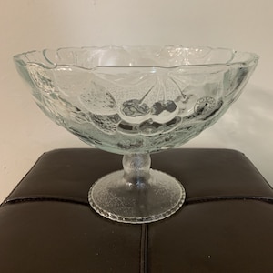 Mid century Walther Glass Frosted Fruit bowl