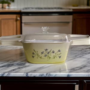 Vintage Corning ware Blue Dusk Casserole Dish Bowl 5 quart With Lid