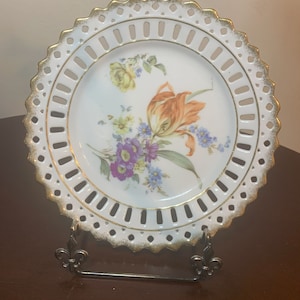 Vintage Schumann Bavaria Collectors Floral Plate