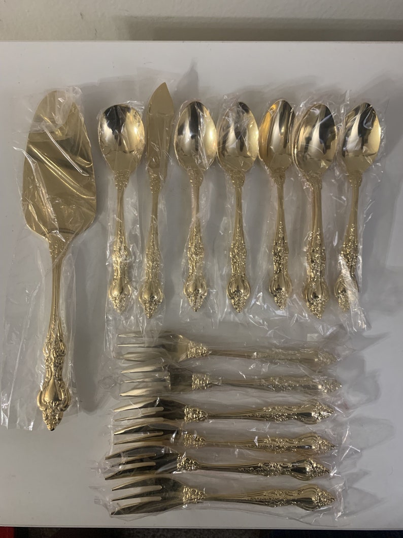 Royal Sealy Gold Plated Serving Utensils 15 Piece Gold Etsy