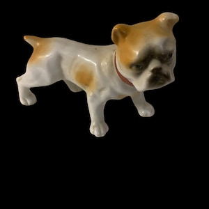 Vintage Ceramic Glazed English Bull dog figurine, Rare to fine Ceramic Bull dog decor gift