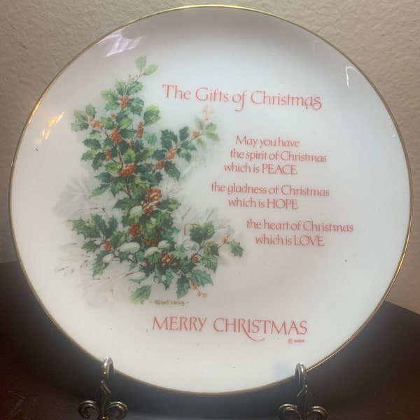 Vintage Christmas Floral Series Commemorative decorative Plate by Robert Laessig