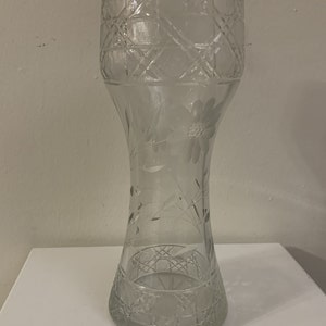 Heavy Crystal Cut Glass Vintage Vase