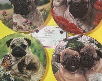 Collectible Sally Muir Anthropologie Dog A Day Stoneware Pug Plate