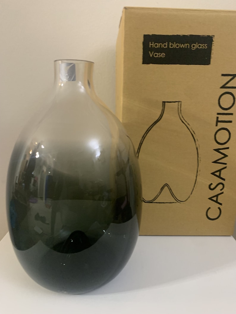 Casamotion Optic Hand Blown Art Glass Vase