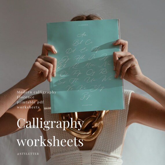 Calligraphy Worksheet Practice Workbook Printable PDF | Etsy