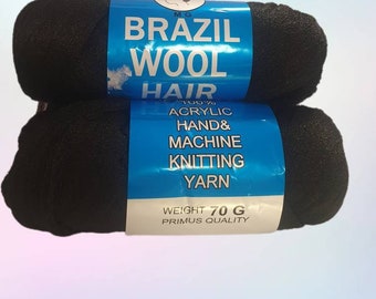 Brazilian Yarn for Braids High-quality Acrylic Wool for Hair Jumbo Braids,  Senegalese Twist / Wraps Natural / Knitting Hair Black Braids 