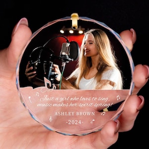 Music Lover Gift GLASS Christmas Ornament • Personalized Musician Christmas Gift • Music Teacher Ornament • Free Gift Box