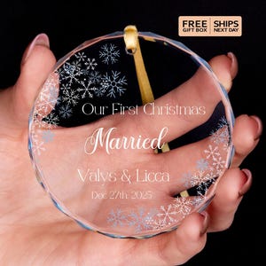 First Christmas Ornament • Newlywed Gift • Just Married Ornament • Glass Tree Decoration