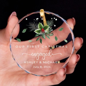 First Christmas Engaged Ornament • Personalized Engagement Gift for Couples • First Christmas Engaged Ornament