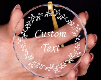 Custom Text GLASS Ornament • Personalized Ornament • Text Ornament • Christmas Ornament