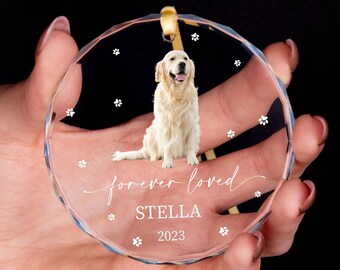 Dog Memorial Ornament • Dog Portrait Memorial Gift • Dog Photo Christmas Ornament • Forever Loved Dog Memorial Gift