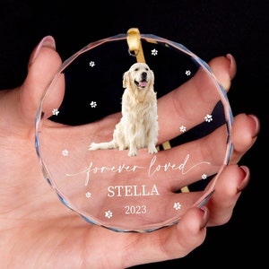 Dog Memorial Ornament • Dog Portrait Memorial Gift • Dog Photo Christmas Ornament • Forever Loved Dog Memorial Gift