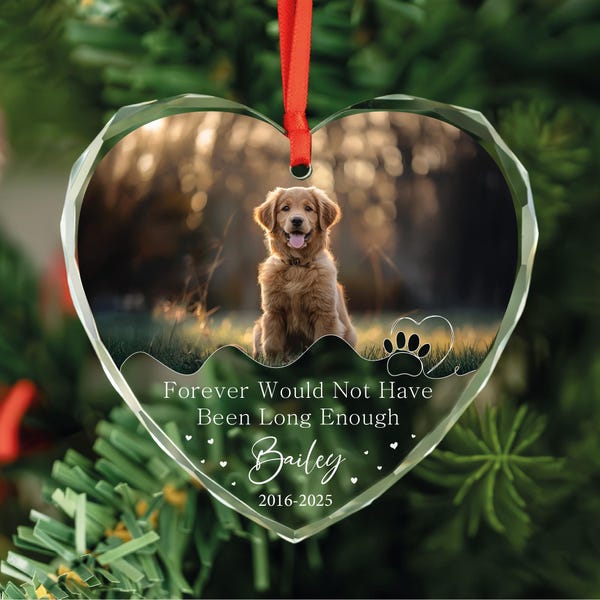 Dog Remembrance Ornament • Personalized Pet Memorial Ornament • Photo Ornaments