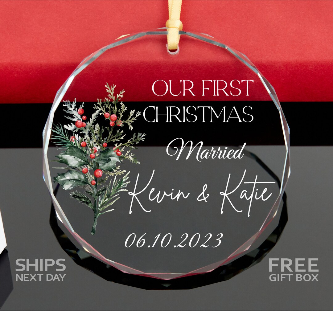 Our First Christmas Married Ornament Marriage Ornament Etsy