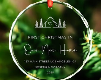 New Home Ornament • First Christmas in House Glass Ornament • Realtor Gift