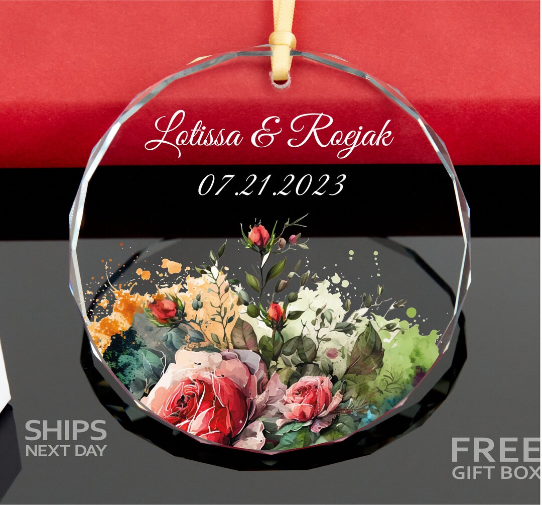 Personalized Engagement Ornament Bridal Shower Gift Christmas Tree