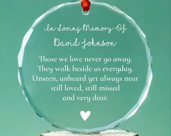 Remembrance Ornament • Memorial Glass Christmas Ornament • Loss of Father Gift