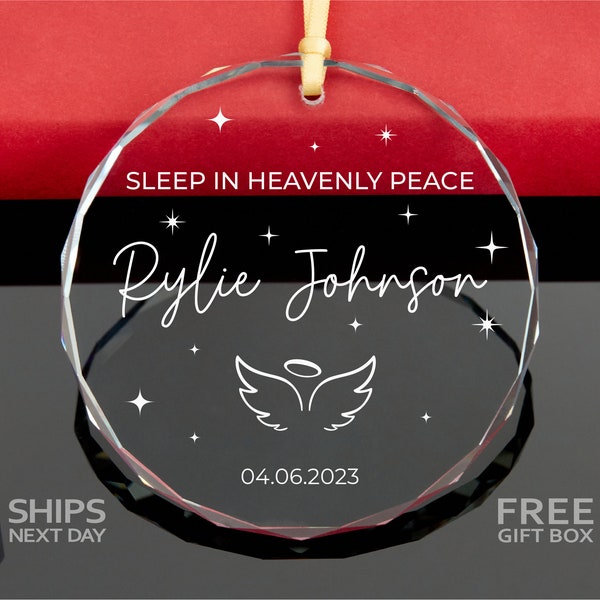 Personalized Baby Memorial Ornament • Sleep In Heavenly Peace Ornament • Baby Memorial Christmas Ornament • Infant Loss Memorial