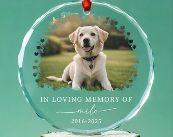 Dog Memorial Glass Ornament • Dogs Remembrance Gift • Pet Memorial Gifts