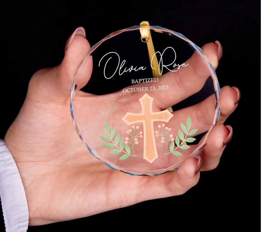 Baptism Ornament Baptism Cross Gift for Girl Personalized Etsy