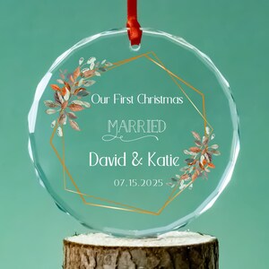 Married Ornament • Newlywed Gift • First Christmas Married Gifts • Custom Ornaments
